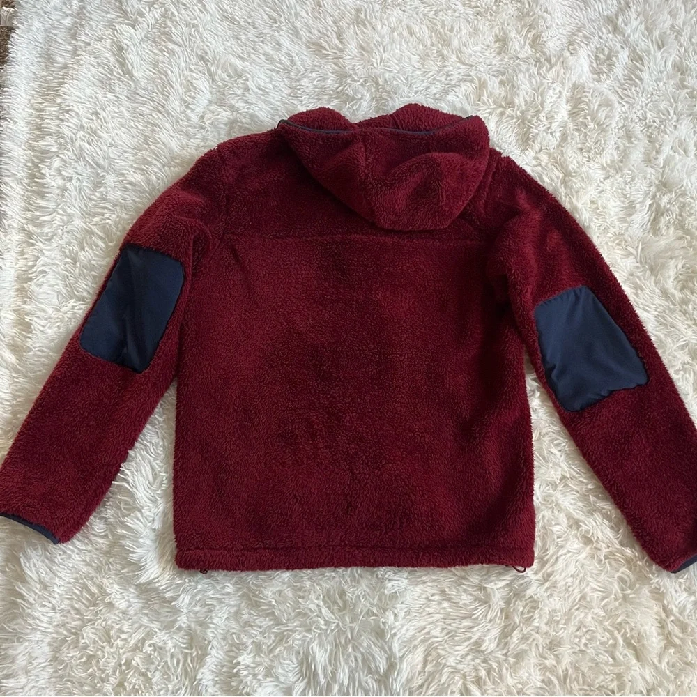 The North Face Men's Fleece Campshire Hoodie Burgundy Navy Blue Size Small - Picture 8 of 8